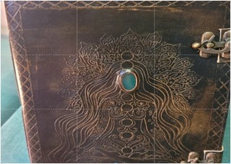 Angel Leather Journal – Handcrafted Diary with Embossed Angel Design & Double Clasp Closure