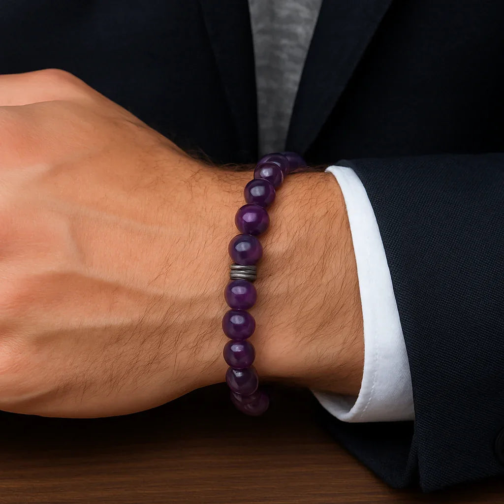 Amethyst Stretchable Bracelet for Confidence & Wealth – Namami Store