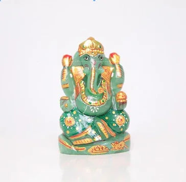 SAMRIIDHHII Green Aventurine Ganesha Idol – Handcrafted Crystal Ganesh Murti for Abundance, Luck & Home Decor – Small | Namami Store