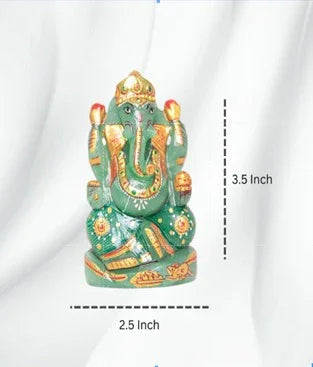 SAMRIIDHHII Green Aventurine Ganesha Idol – Handcrafted Crystal Ganesh Murti for Abundance, Luck & Home Decor – Small | Namami Store