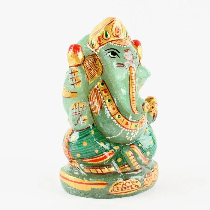 SAMRIIDHHII Green Aventurine Ganesha Idol – Handcrafted Crystal Ganesh Murti for Abundance, Luck & Home Decor – Small | Namami Store