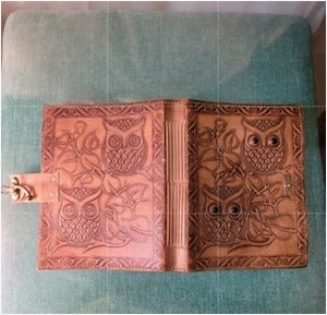 Owl Leather Journal Diary – Handcrafted Wisdom Notebook for Writing & Gifting