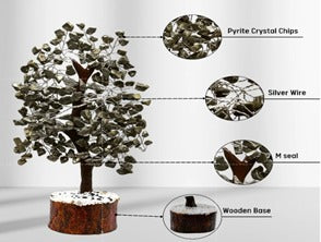 Pyrite Crystal Tree for Wealth & Success – 300 Chip Golden Money Tree for Vastu, Healing & Home Decor (10–12 Inches) | Namami Store