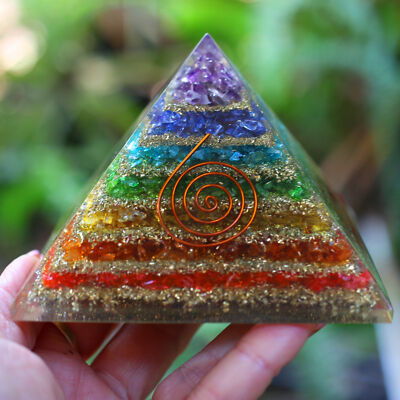 ๐ Seven Chakra Orgone Pyramid with Onyx | Energy Healing, Meditation & EMF Protection