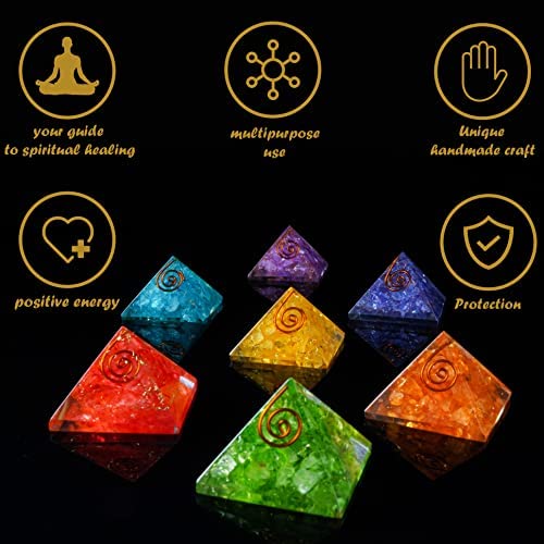 ๐ Seven Chakra Orgone Pyramid with Onyx | Energy Healing, Meditation & EMF Protection