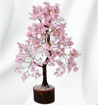 Rose Quartz Crystal Bonsai Tree – Feng Shui Gem Tree for Love, Luck & Positive Energy