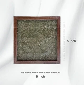 Crystal Stone Frame with Natural Pyrite Dust Plate – Wooden Frame for Home & Office Decor, Vastu & Energy Protection | Namami Store