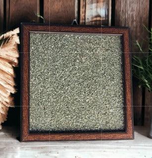 Crystal Stone Frame with Natural Pyrite Dust Plate – Wooden Frame for Home & Office Decor, Vastu & Energy Protection | Namami Store