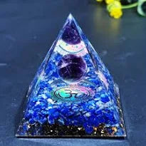 Lapis Lazuli Orgone Pyramid – Handmade in India | Boost Mind, Clarity & Energy