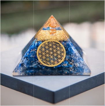 Lapis Lazuli Orgone Pyramid – Handmade in India | Boost Mind, Clarity & Energy