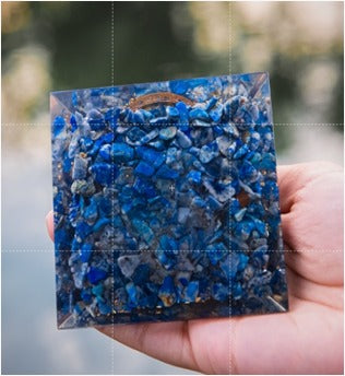 Lapis Lazuli Orgone Pyramid – Handmade in India | Boost Mind, Clarity & Energy