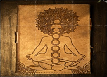 Seven Chakra Leather Diary – Handmade Spiritual Journal with Gemstones & Lock Closure