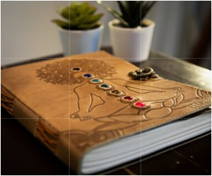 Seven Chakra Leather Diary – Handmade Spiritual Journal with Gemstones & Lock Closure