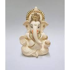 Pavitra Ivory Lord Ganesha Idol – Decorative Ganpati Murti for Home, Pooja & Gifting