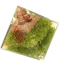 Orgone Peridot Pyramid for Energy Healing, EMF Protection & Prosperity