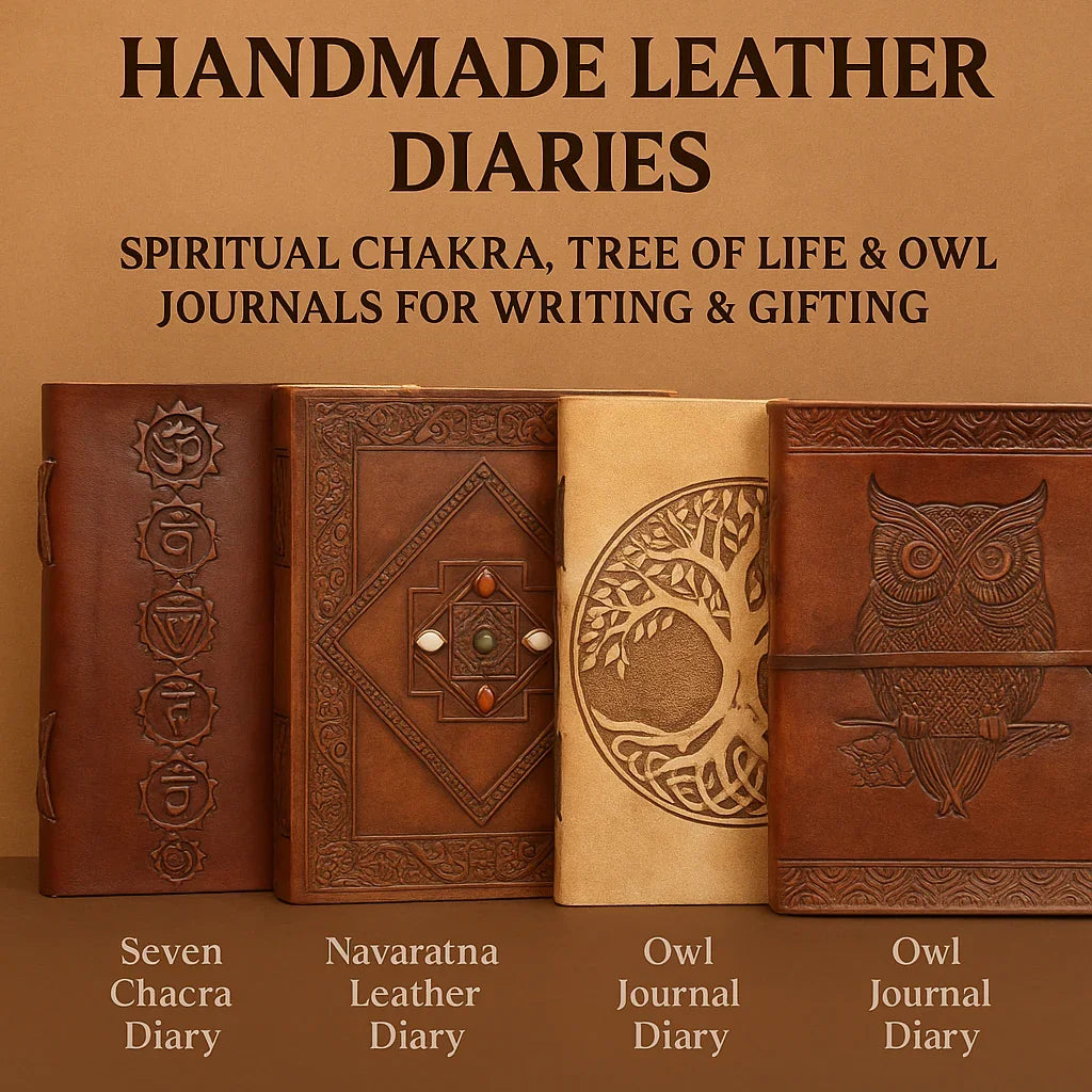 Handmade Leather Diaries – Spiritual Chakra, Tree of Life & Owl Journals for Writing & Gifting