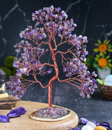 Amethyst Crystal Tree – Handcrafted in India | Healing Gemstone Tree for Home, Office & Spiritual Decor