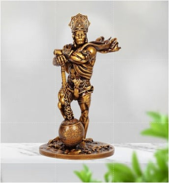 Bahubali Hanuman Idol for Car Dashboard – 4-Inch Handmade Lord Hanuman Statue for Protection & Strength