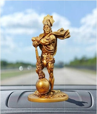 Bahubali Hanuman Idol for Car Dashboard – 4-Inch Handmade Lord Hanuman Statue for Protection & Strength