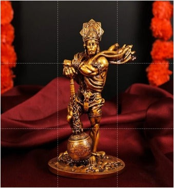 Bahubali Hanuman Idol for Car Dashboard – 4-Inch Handmade Lord Hanuman Statue for Protection & Strength