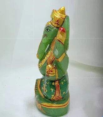 SAMRIIDHHII Green Aventurine Ganesha Idol – Handcrafted Crystal Ganesh Murti for Abundance, Luck & Home Decor – Small | Namami Store