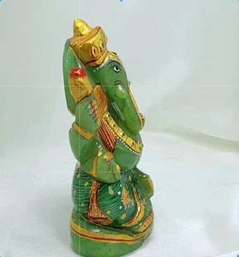 SAMRIIDHHII Green Aventurine Ganesha Idol – Handcrafted Crystal Ganesh Murti for Abundance, Luck & Home Decor – Small | Namami Store