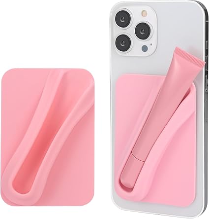 Silicone Lip Balm Holder for Phone – Stick-On Lip Gloss Case for iPhone & Android | Lipstick Glaze Grip Attachment | Stylish & Convenient