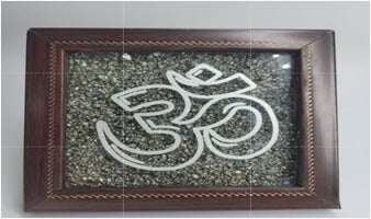Om Pyrite Frame for Wealth, Positivity & Spiritual Decor – Namami