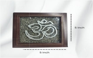 Om Pyrite Frame for Wealth, Positivity & Spiritual Decor – Namami