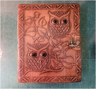 Owl Leather Journal Diary – Handcrafted Wisdom Notebook for Writing & Gifting