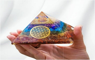 🌈 Seven Chakra Orgone Pyramid with Onyx | Energy Healing, Meditation &amp; EMF Protection