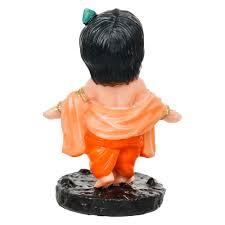 Bal Gopal Krishna Idol – Resin with Gold Finish | Krishna Murti for Car Dashboard, Home Temple & Office Decor | Hindu God Statue
