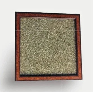 Crystal Stone Frame with Natural Pyrite Dust Plate – Wooden Frame for Home & Office Decor, Vastu & Energy Protection | Namami Store