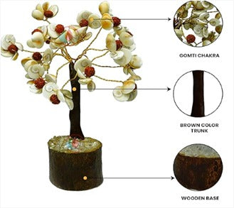 Gomti Chakra Rudraksha Crystal Tree – Natural Energy Tree for Positivity, Luck & Protection | Namami Store