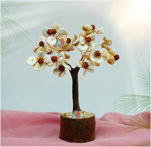 Gomti Chakra Rudraksha Crystal Tree – Natural Energy Tree for Positivity, Luck & Protection | Namami Store