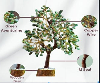 Green Aventurine Crystal Money Tree – 300 Chip Gemstone Tree of Life for Wealth, Healing & Home Decor (10–12 Inch) | Namami Store