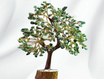 Green Aventurine Crystal Money Tree – 300 Chip Gemstone Tree of Life for Wealth, Healing & Home Decor (10–12 Inch) | Namami Store