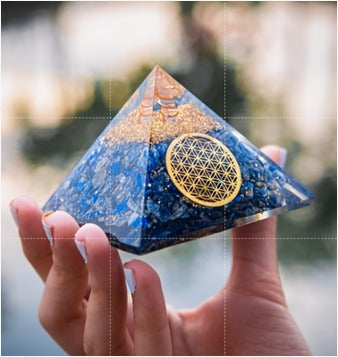 Lapis Lazuli Orgone Pyramid – Handmade in India | Boost Mind, Clarity & Energy
