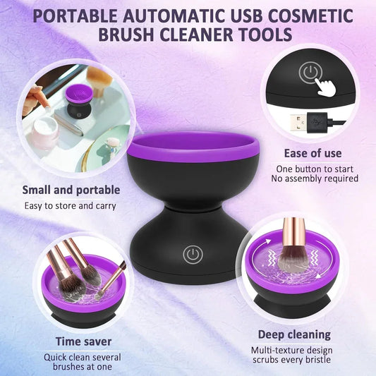 Electric Makeup Brush Cleaner & Dryer Machine – Fast, Deep Clean in Seconds